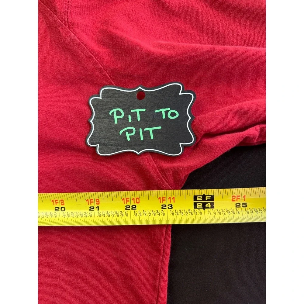 The North Face Red Long Sleeve T-Shirt Large Embroidered Logo Outdoor Tee Sun
